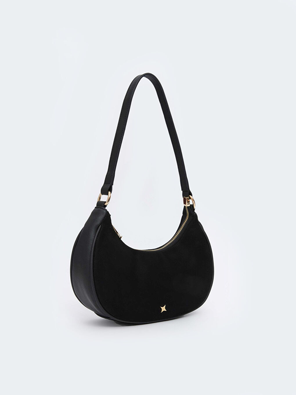 Siyah Süet Görünümlü Kadın Kol Çantası-3