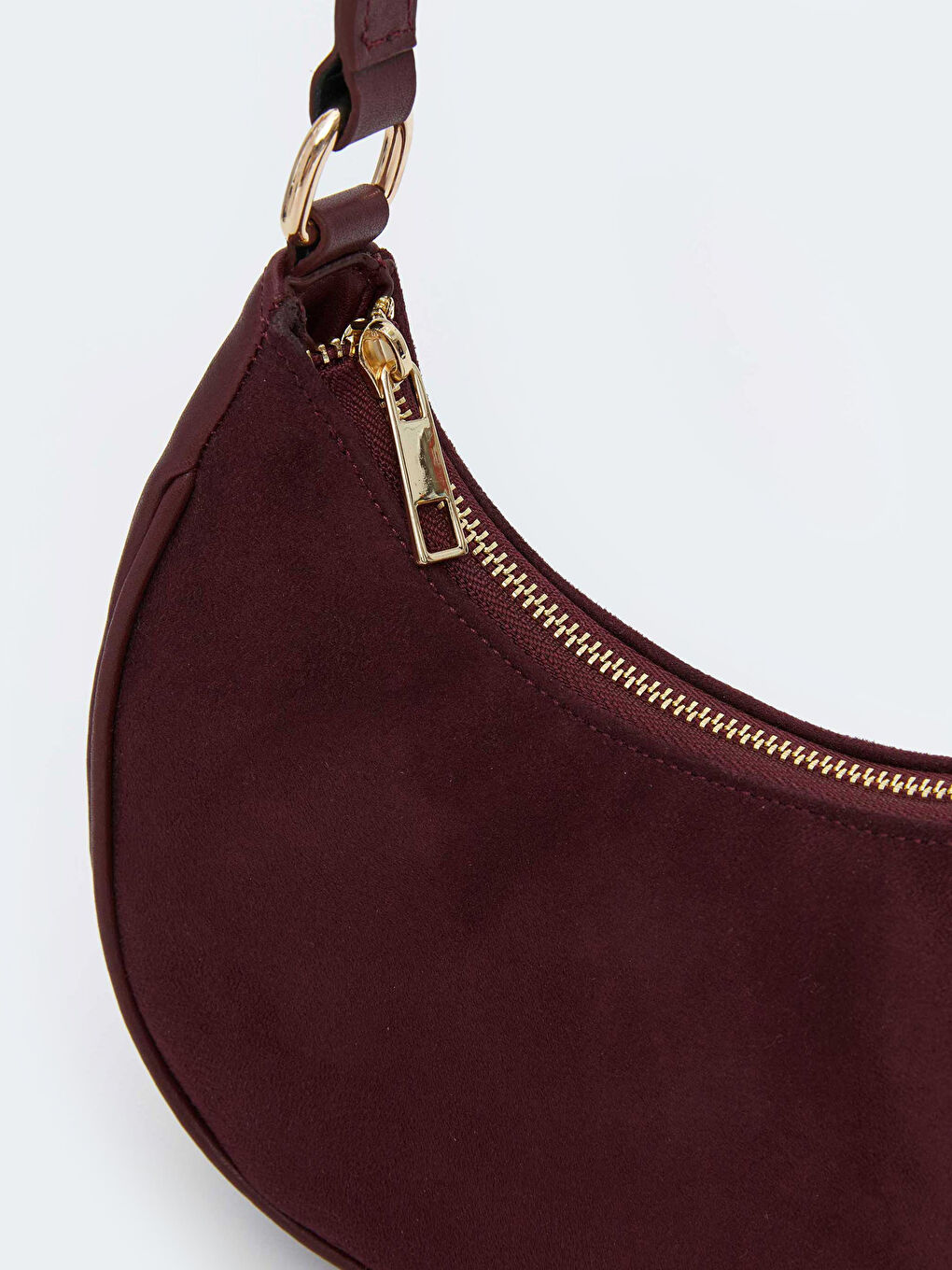 Bordo Süet Görünümlü Kadın Kol Çantası-3