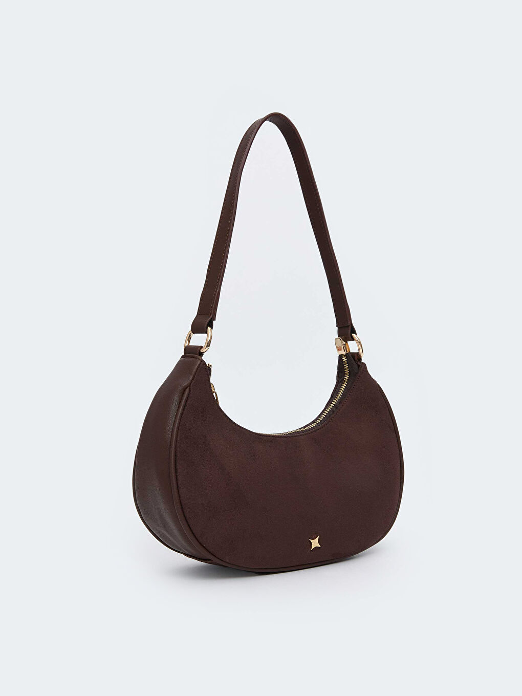 Kahverengi Süet Görünümlü Kadın Kol Çantası-3