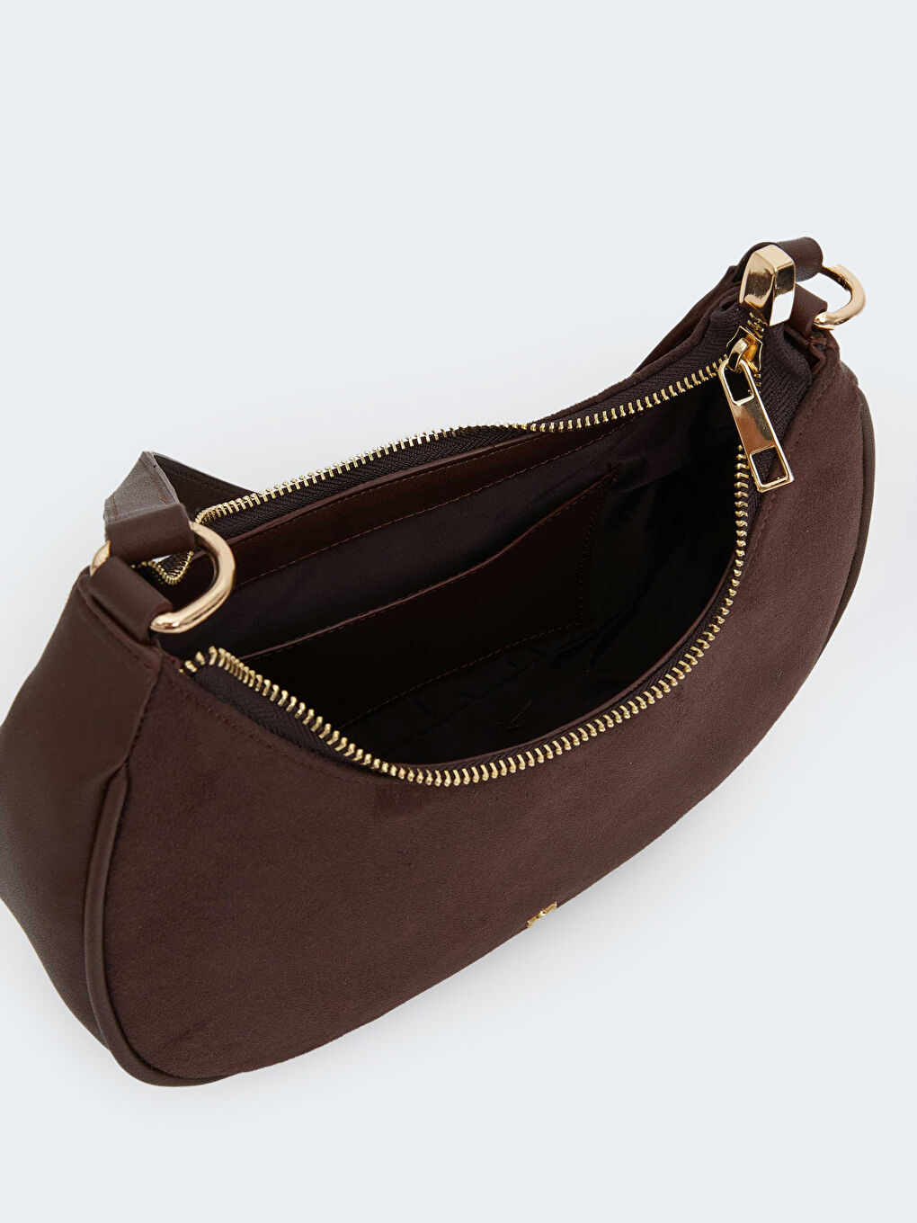 Kahverengi Süet Görünümlü Kadın Kol Çantası-5