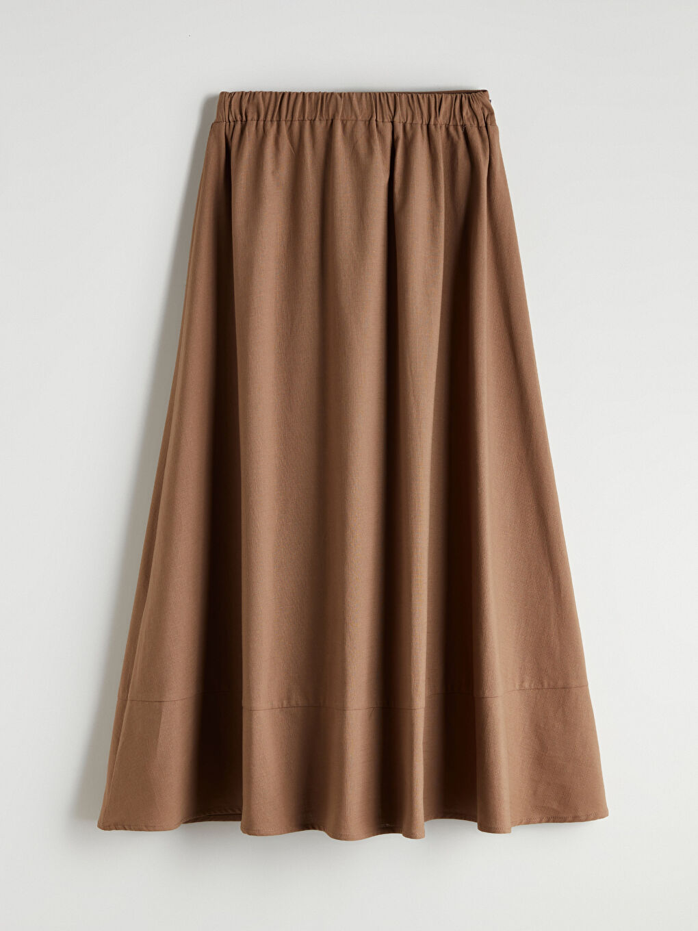 Kahverengi Beli Lastikli Kloş Etek-5