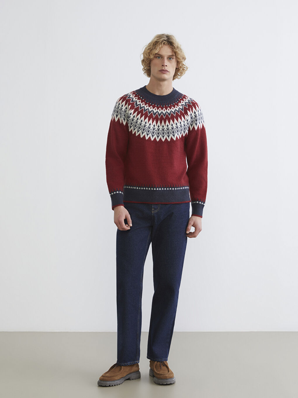 ерлерге арналған өрнекті трикотаж жемпір-1