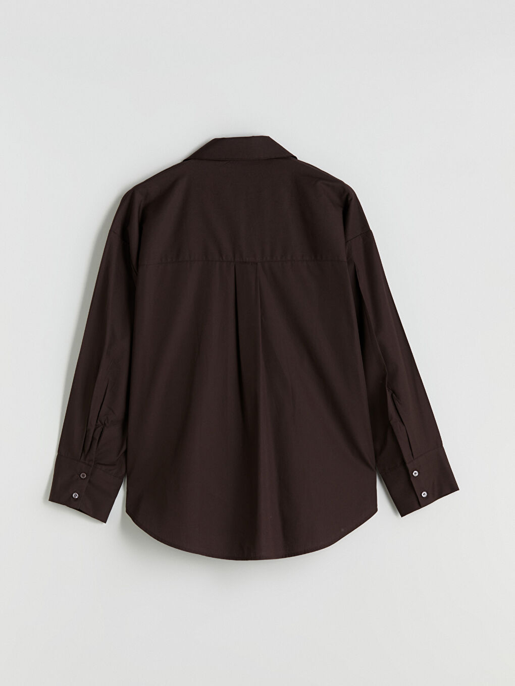 Kahverengi Poplin Kadın Gömlek-12