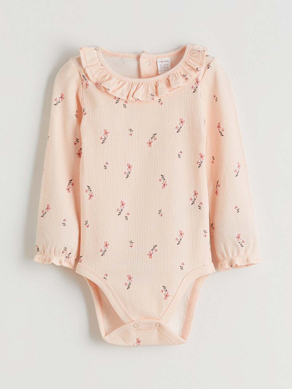 Crew Neck Floral Baby Girl Snap-On Bodysuit