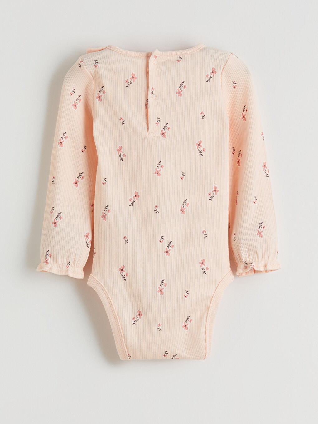 Crew Neck Floral Baby Girl Snap-On Bodysuit-2