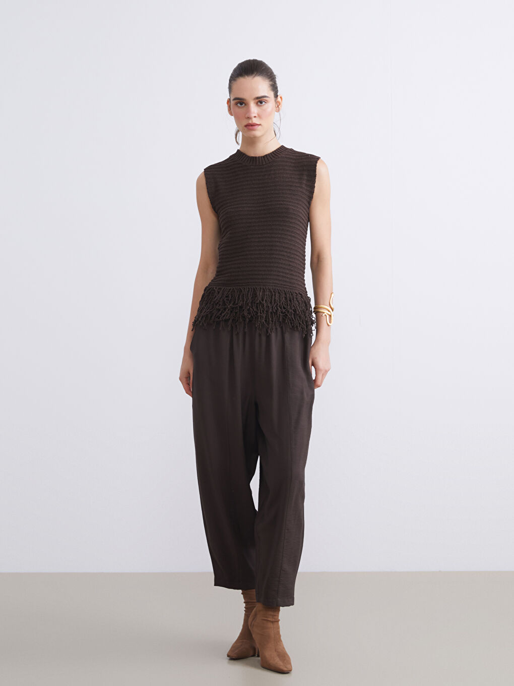 LCW Vision Crew Neck Women's Knitwear Sweater Vest -W5KT00Z8-1KM