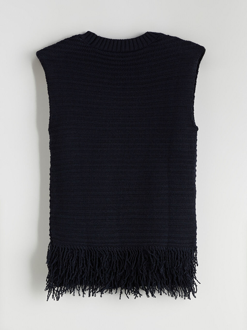 Lacivert Bisiklet Yaka Kadın Triko Süveter-5