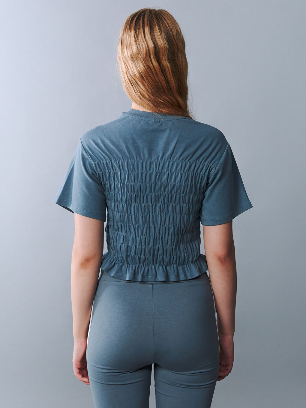 Mavi Bisiklet Yaka Genç Kız Tişört-4