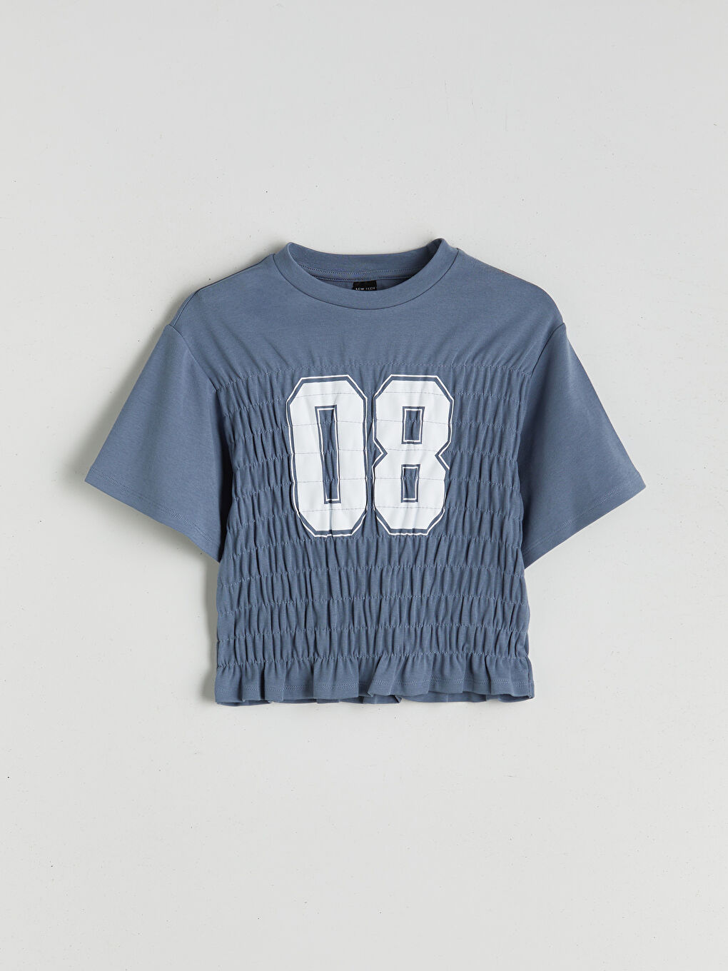 Mavi Bisiklet Yaka Genç Kız Tişört-5