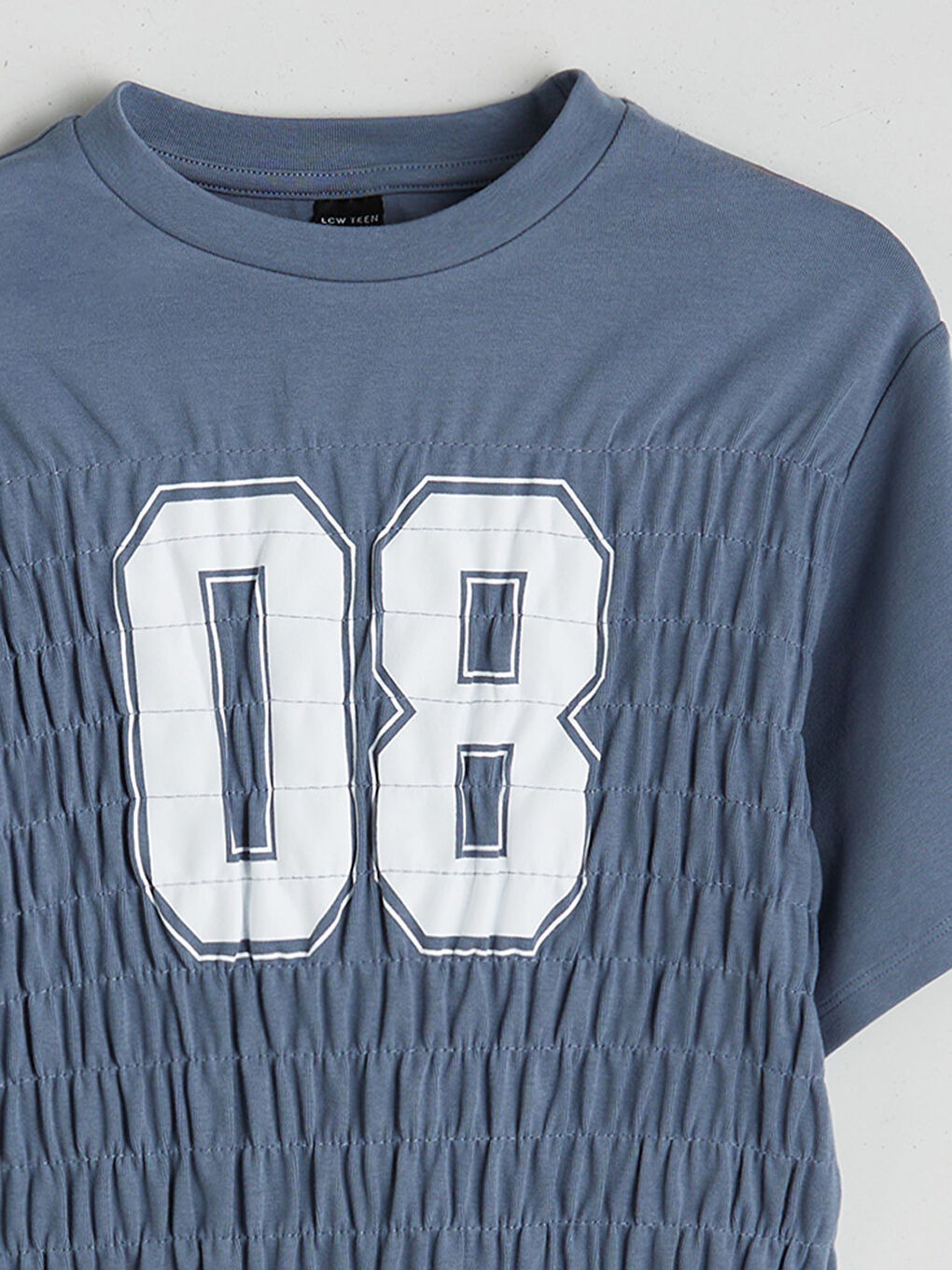 Mavi Bisiklet Yaka Genç Kız Tişört-7