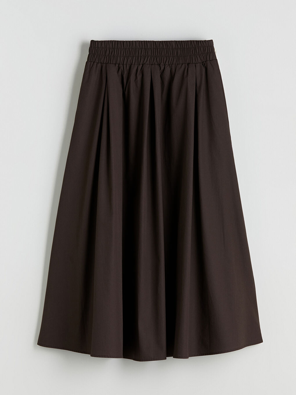 Elasticated Waist Poplin Flared Skirt-3
