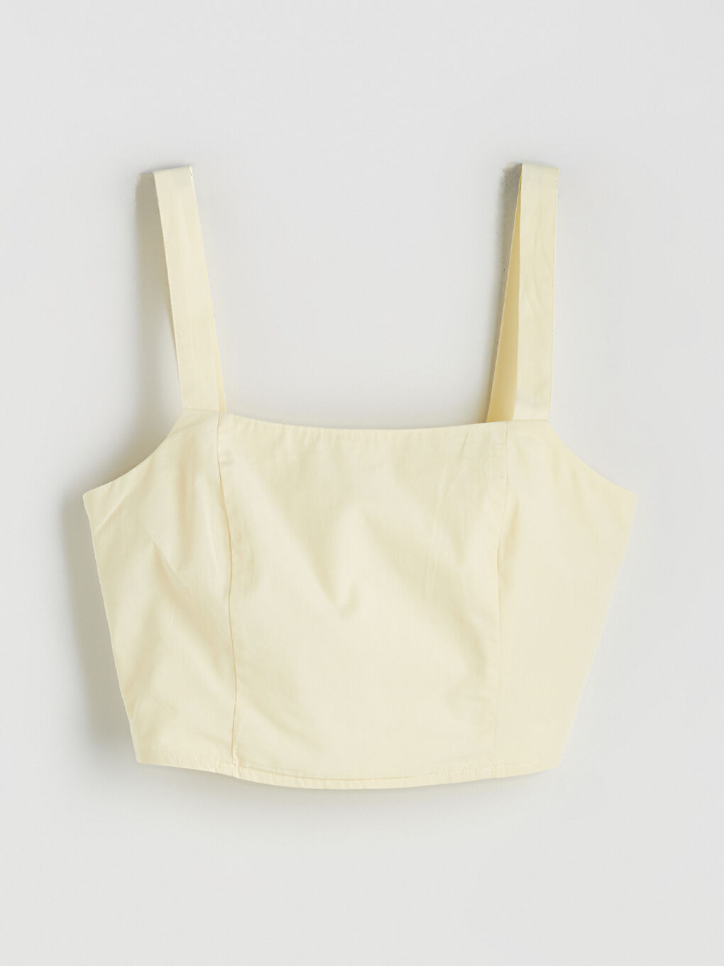 Sarı Kare Yaka Askılı Crop-4