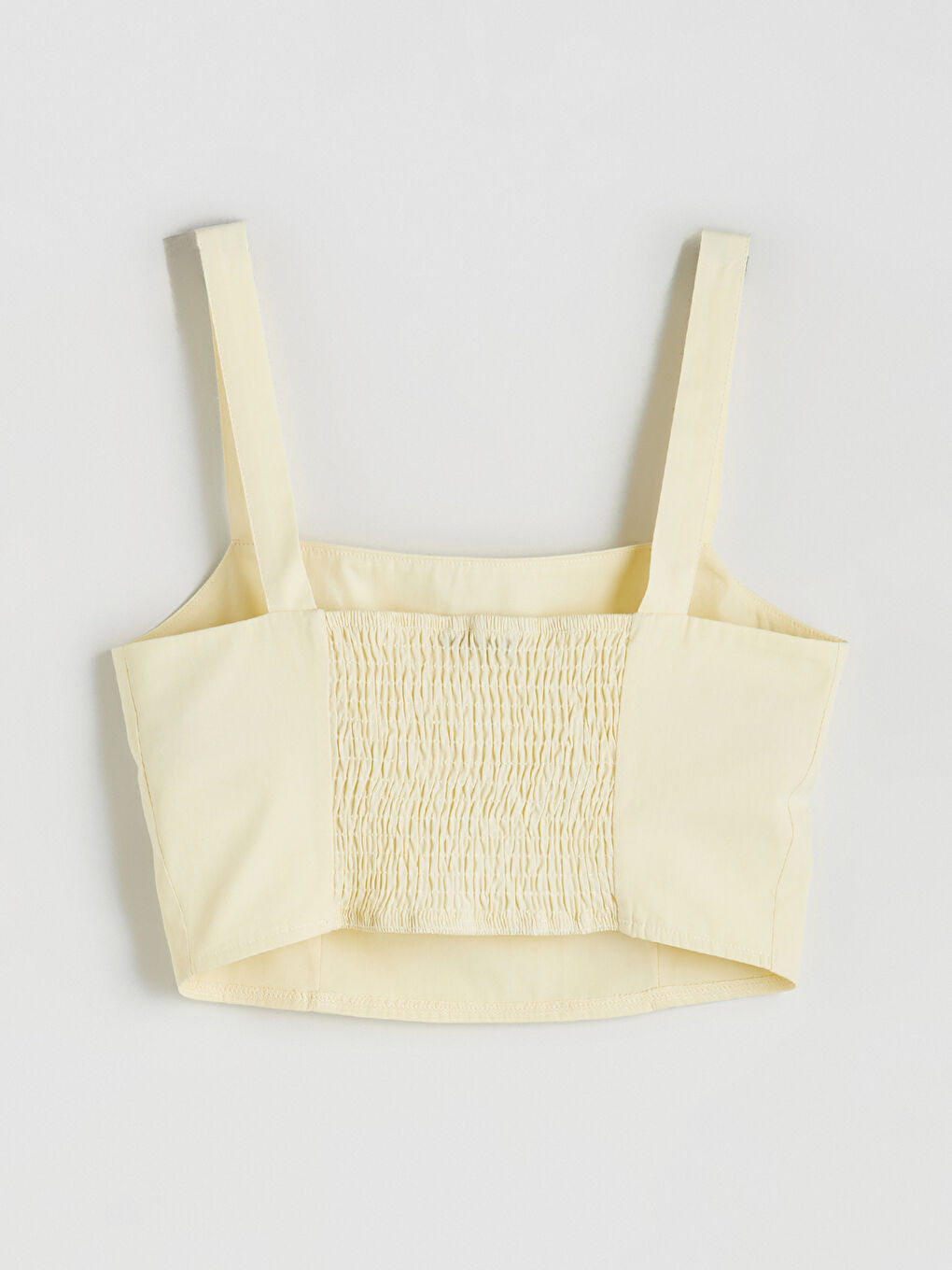 Sarı Kare Yaka Askılı Crop-5