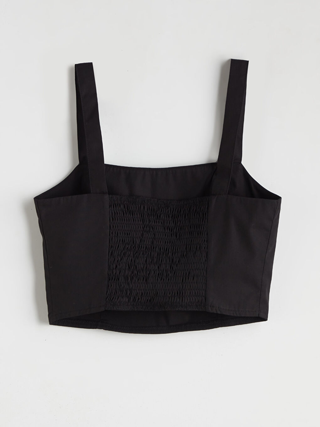 Siyah Kare Yaka Askılı Crop-5