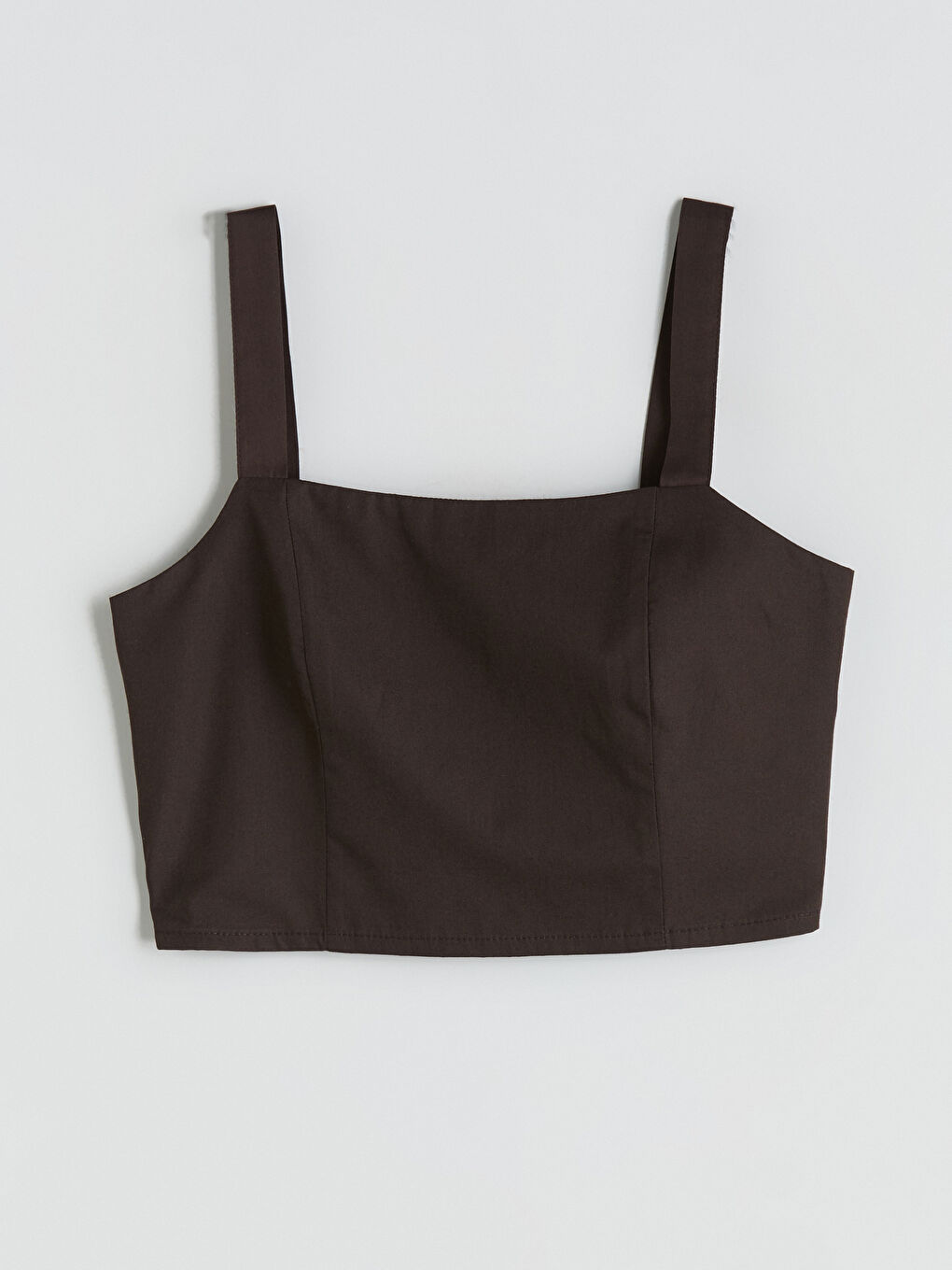 Kahverengi Kare Yaka Askılı Crop-4