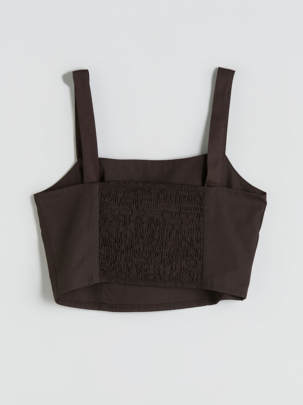 Kahverengi Kare Yaka Askılı Crop-5