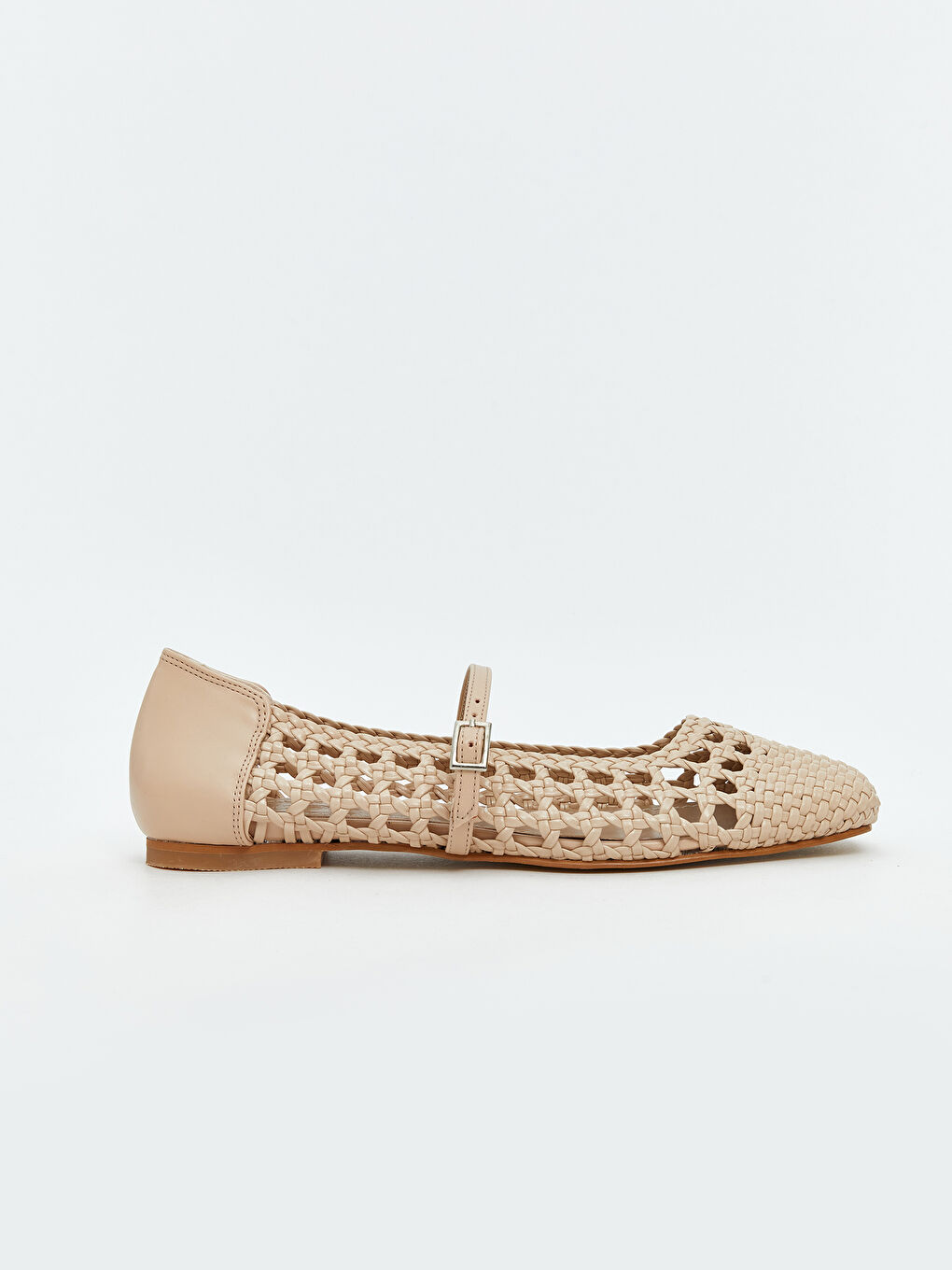 Bej Örgü Detaylı Kadın Babet-1