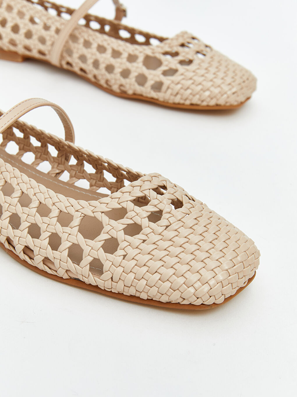 Bej Örgü Detaylı Kadın Babet-2