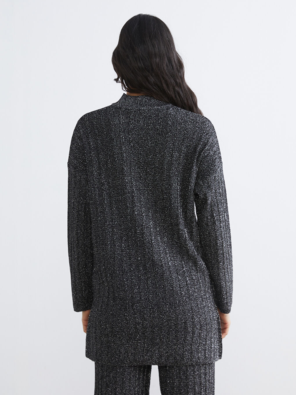 Funnel Neck Women's Knitwear Tunic-3