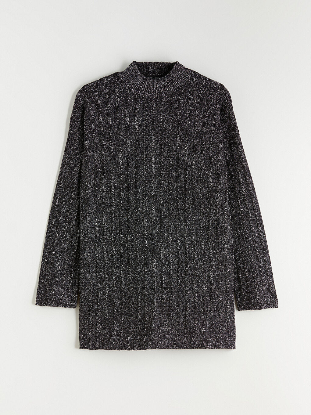 Siyah Yarım Balıkçı Yaka Kadın Triko Tunik-4