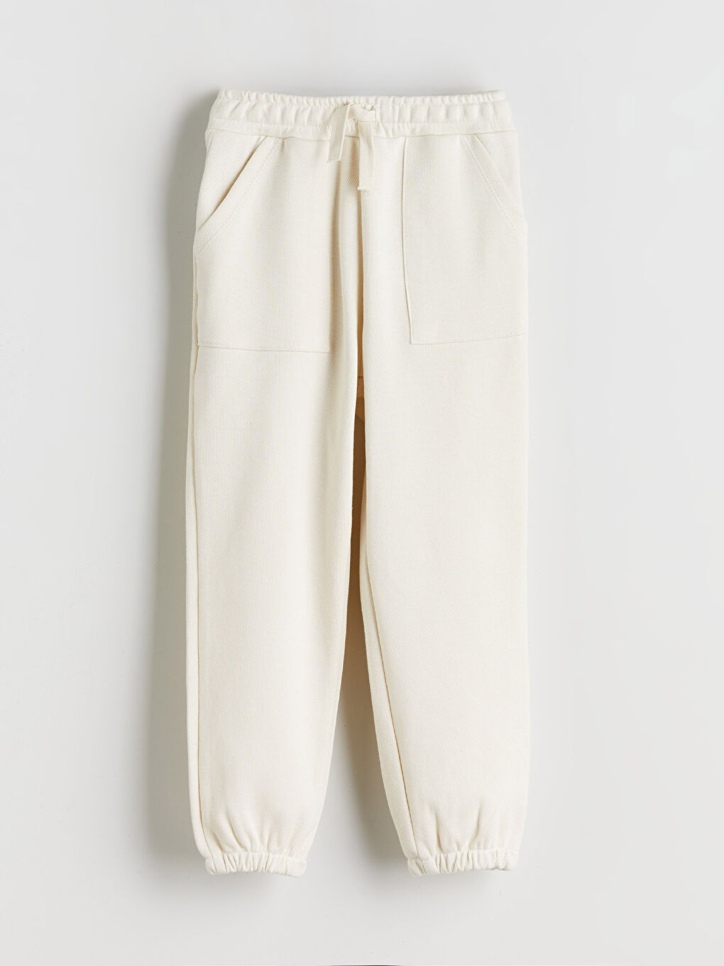 Bej Beli Lastikli Erkek Çocuk Jogger  Eşofman Altı