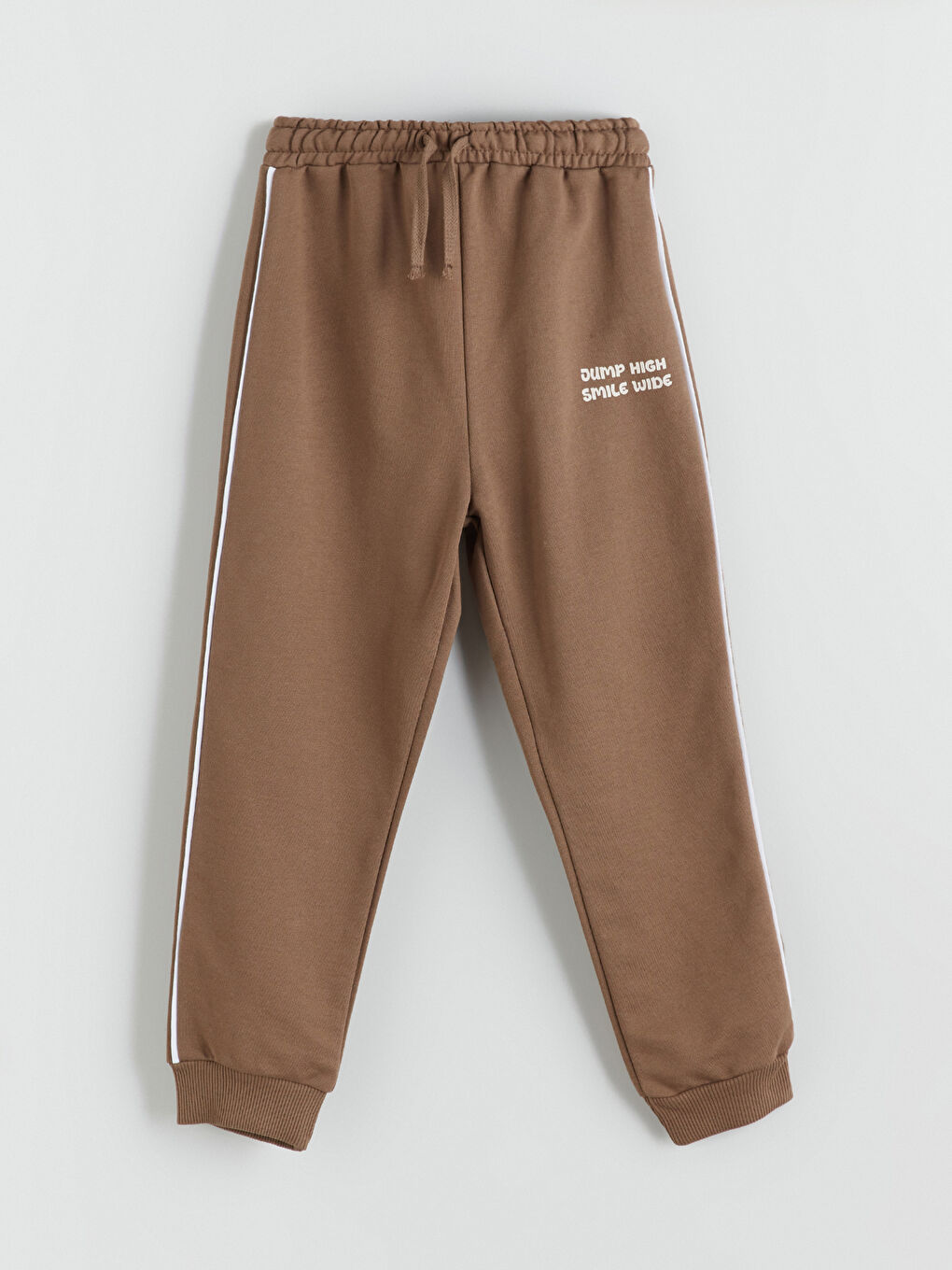 Kahverengi Beli Lastikli Erkek Çocuk Eşofman Altı 2'li-1