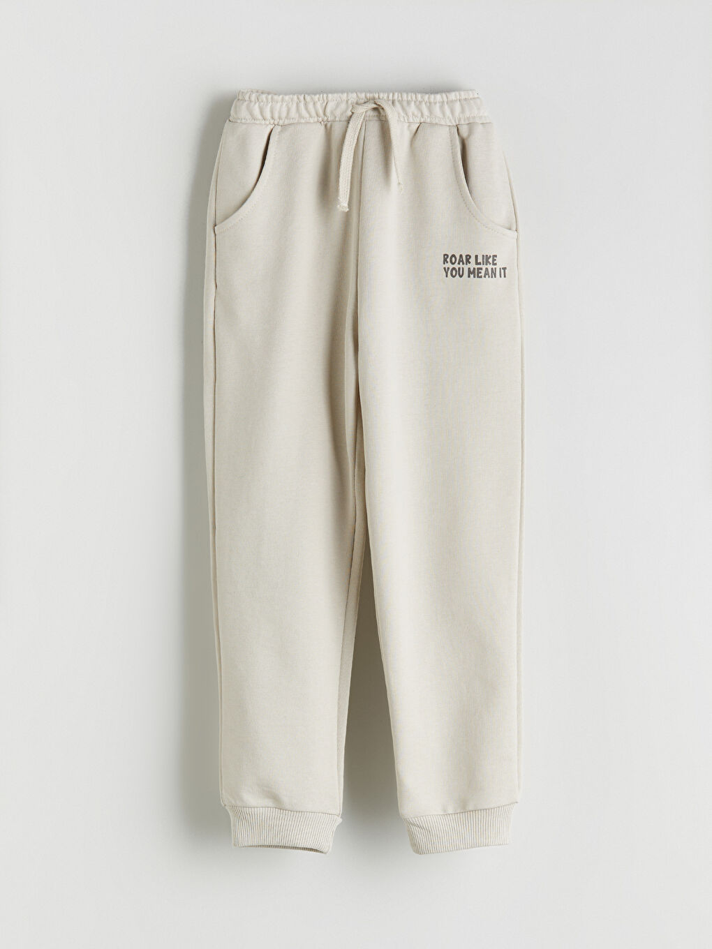 Bej Baskılı Erkek Çocuk Jogger Eşofman Altı