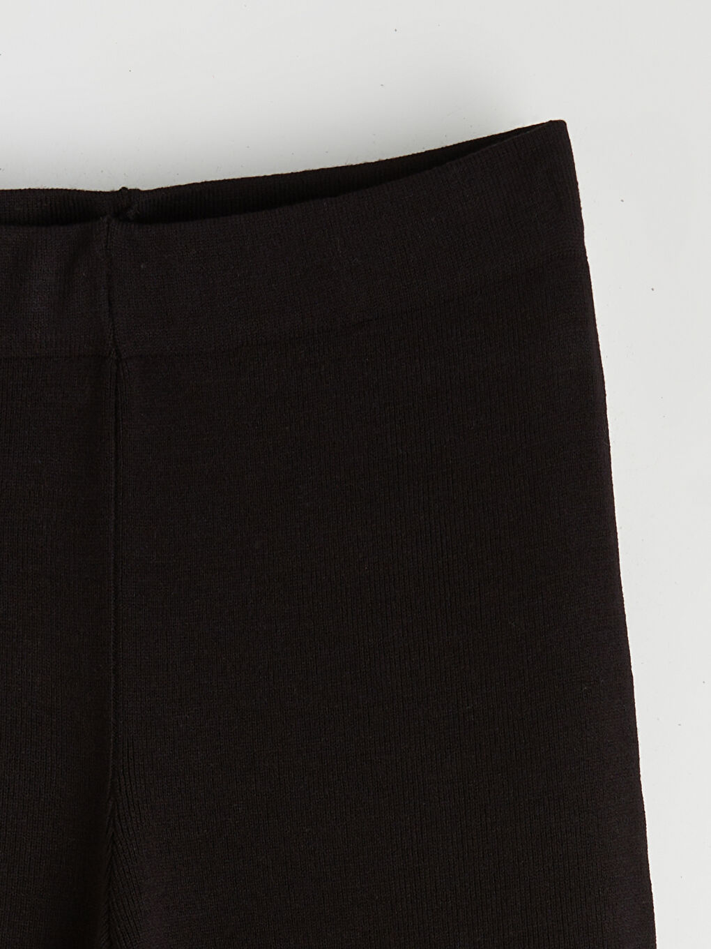 Siyah Beli Lastikli Geniş Paça Kadın Triko Pantolon-5