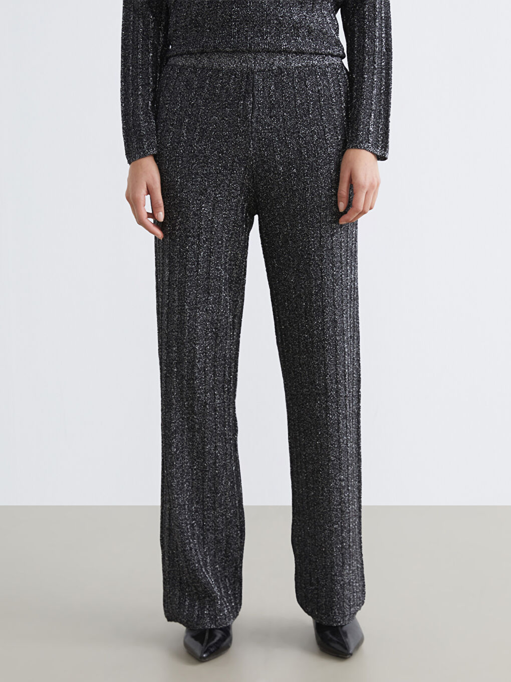 کەمەری لاستیکی دیمەنی بریقەدار پانتۆڵی ژنانەی چنراو-1