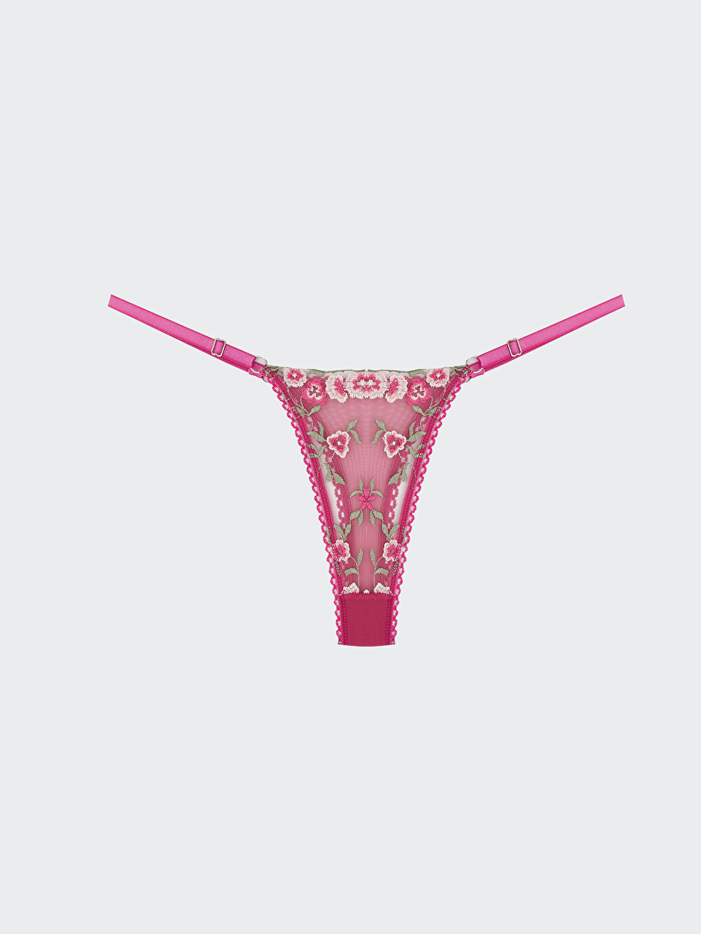 Fuşya Çiçekli Fantezi Tanga Külot