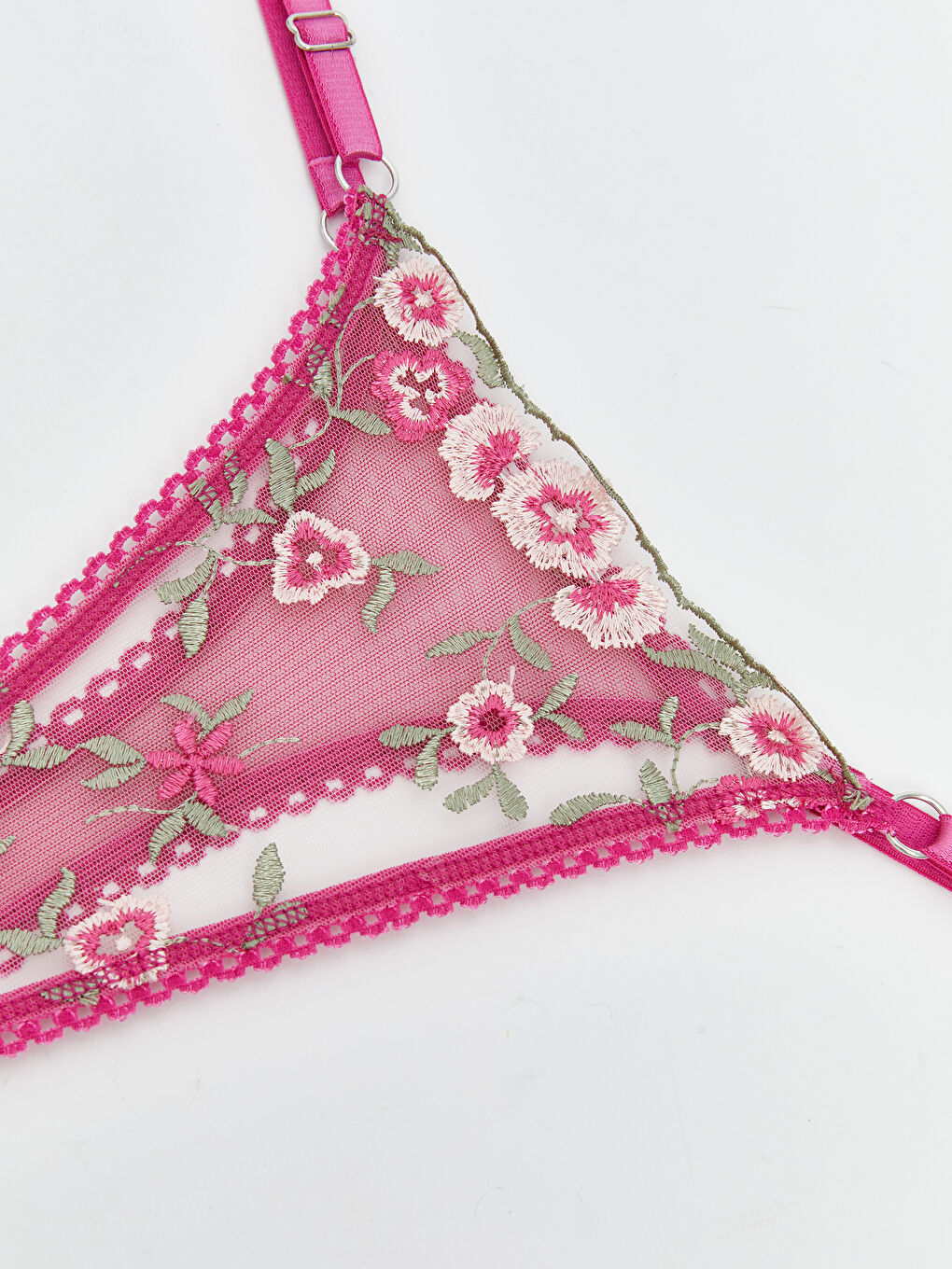 Fuşya Çiçekli Fantezi Tanga Külot-2