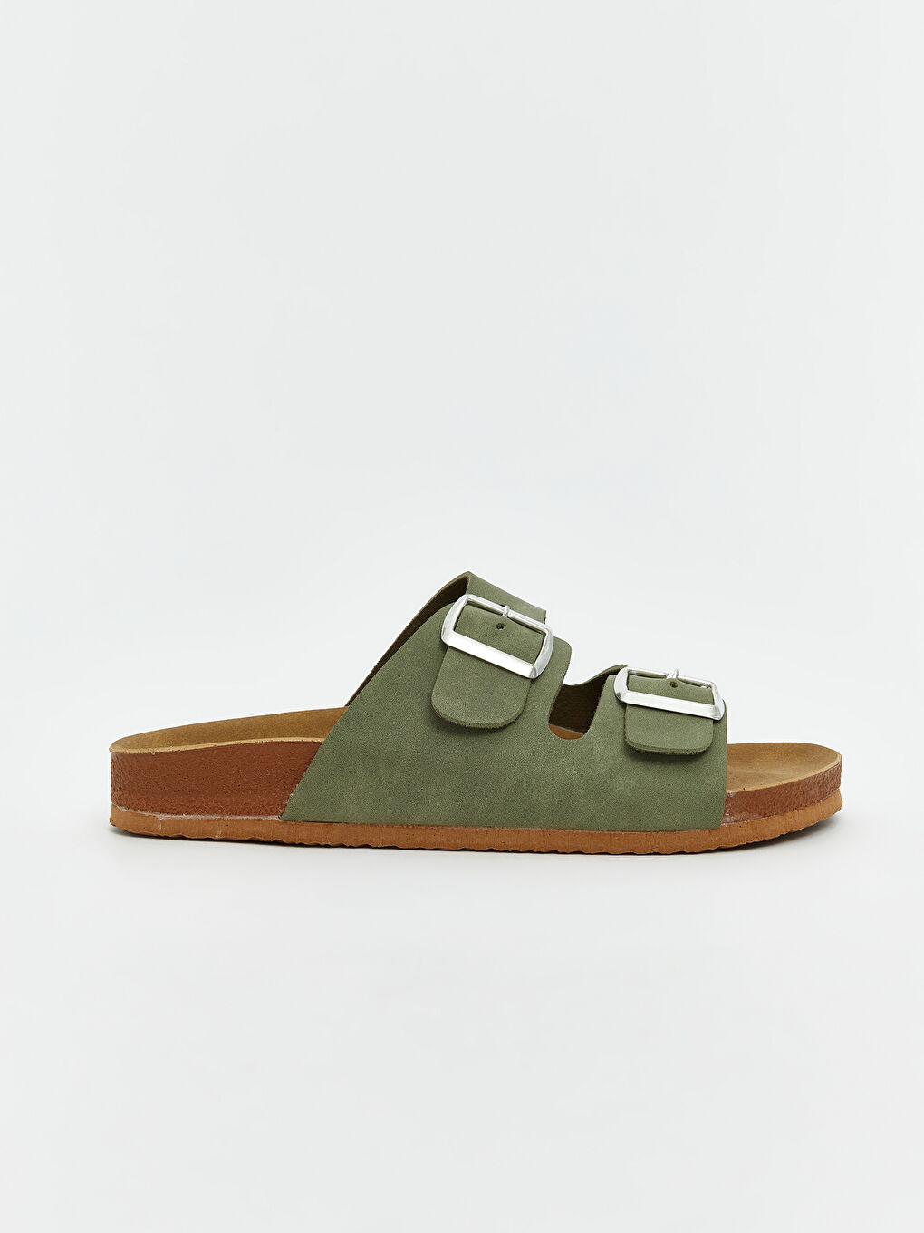 Haki Süet Görünümlü Kadın Terlik-1