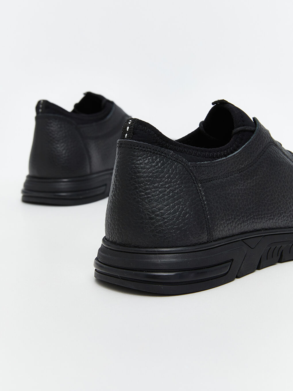 Siyah Hakiki Deri Erkek Spor Ayakkabı-3