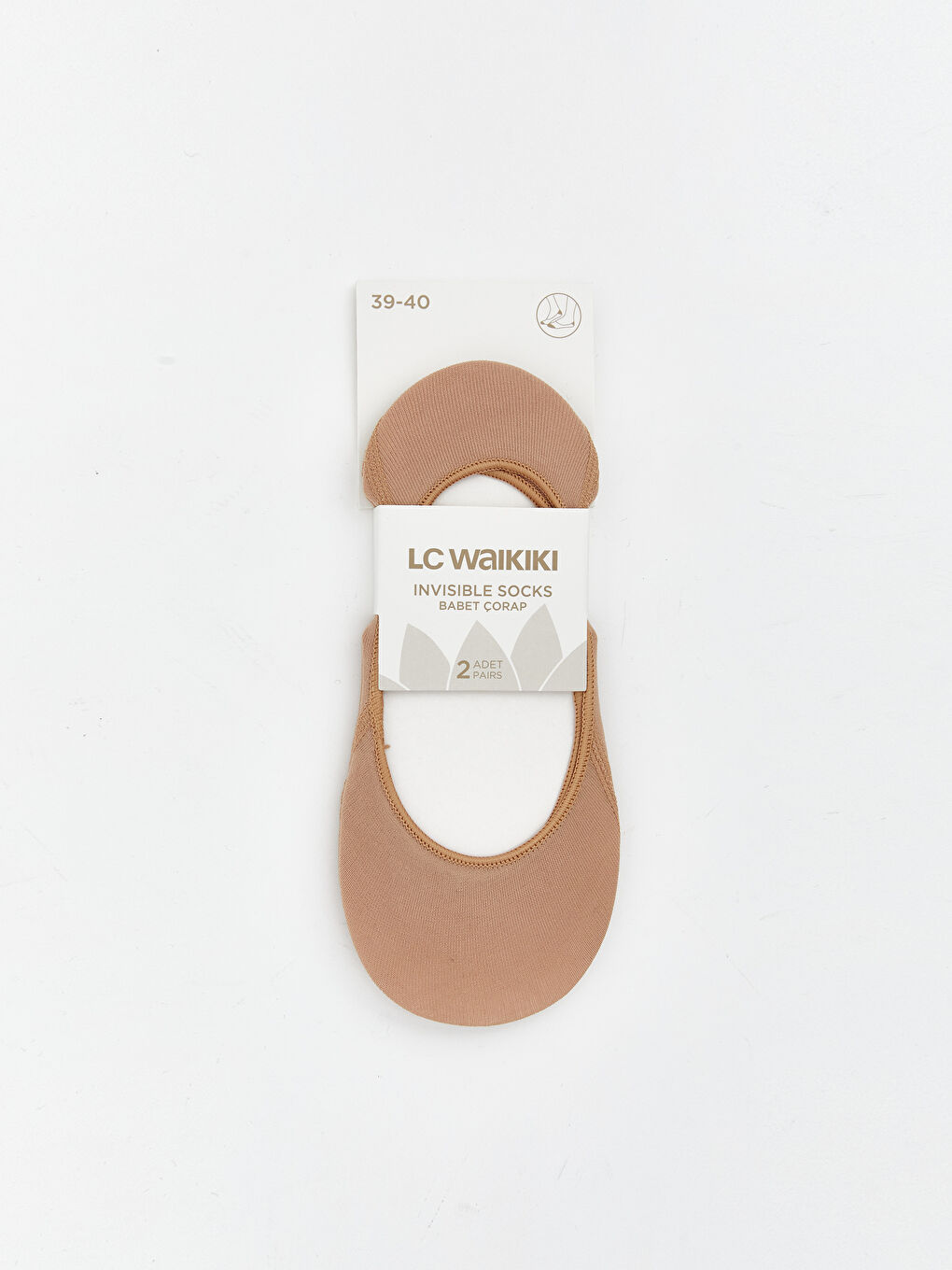 Women's Plain Invisible Socks 2 Pack