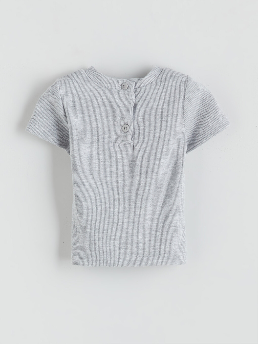 Gri Kız Bebek Basic Tişört-1