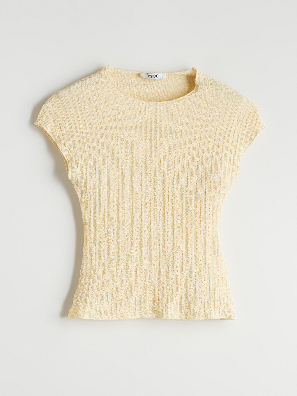 Sarı Bisiklet Yaka Dokulu Kadın Body-4