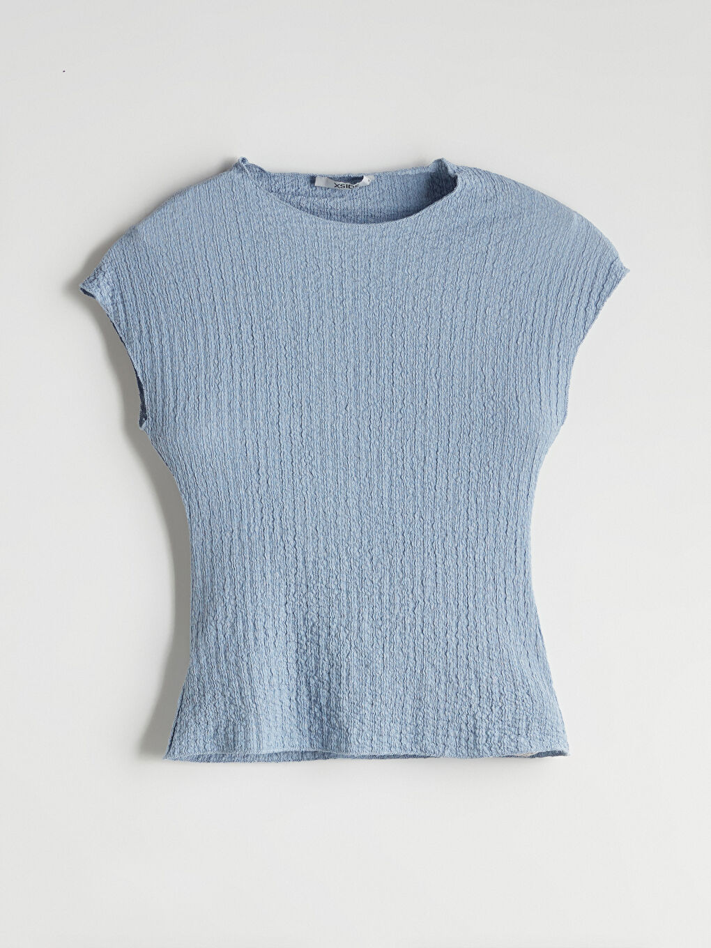 İndigo Bisiklet Yaka Dokulu Kadın Body-4