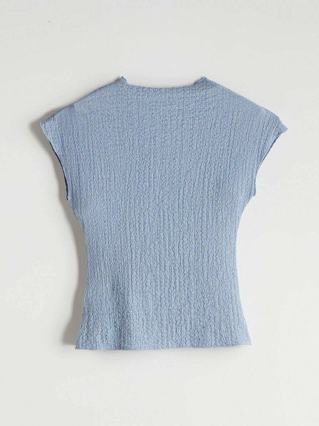 İndigo Bisiklet Yaka Dokulu Kadın Body-5