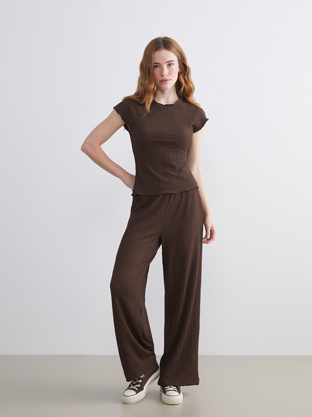 XSIDE Crew Neck Textured Women's Body -W5KT70Z8-8XJ