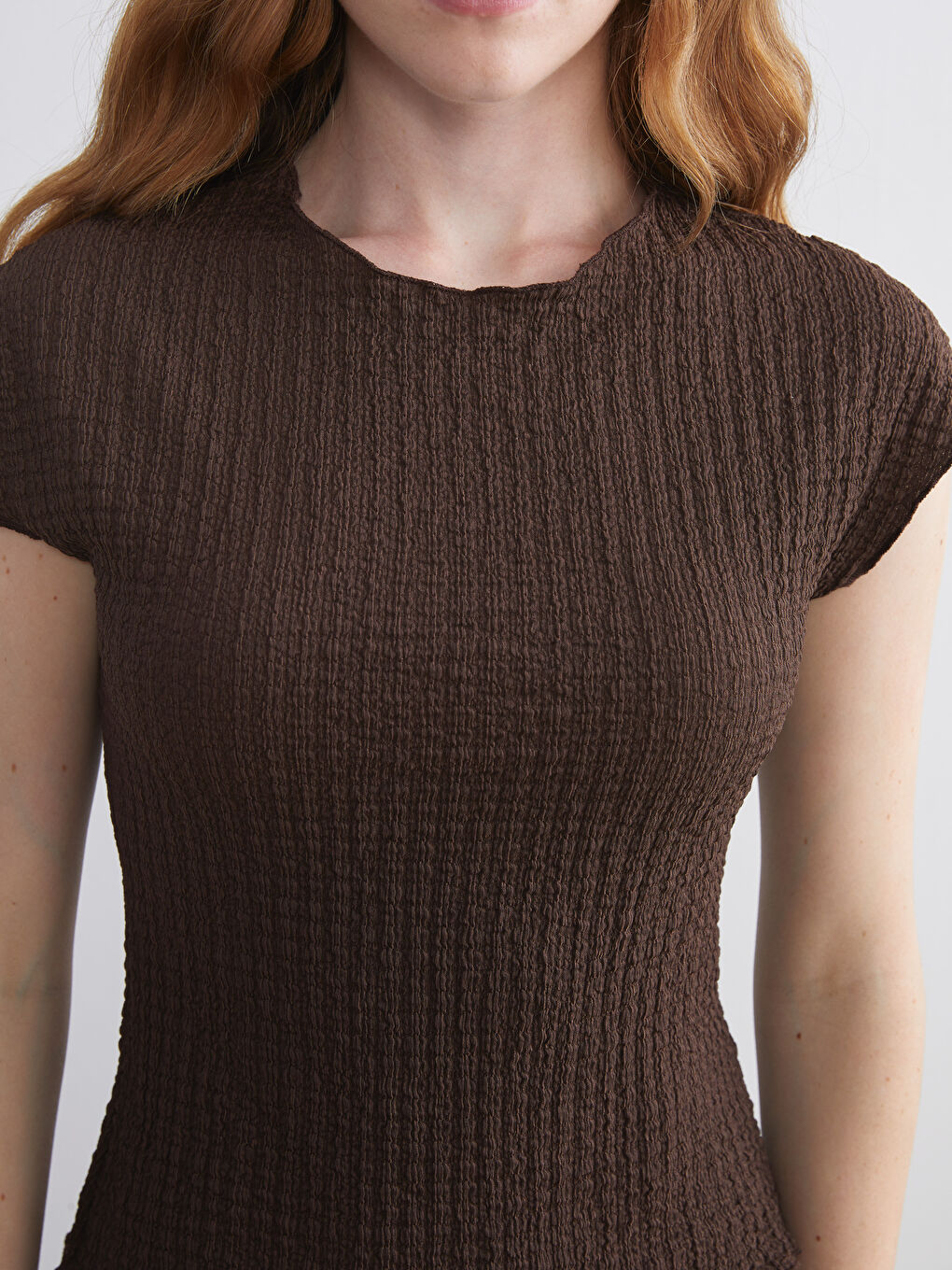 XSIDE Crew Neck Textured Women's Body -W5KT70Z8-8XJ