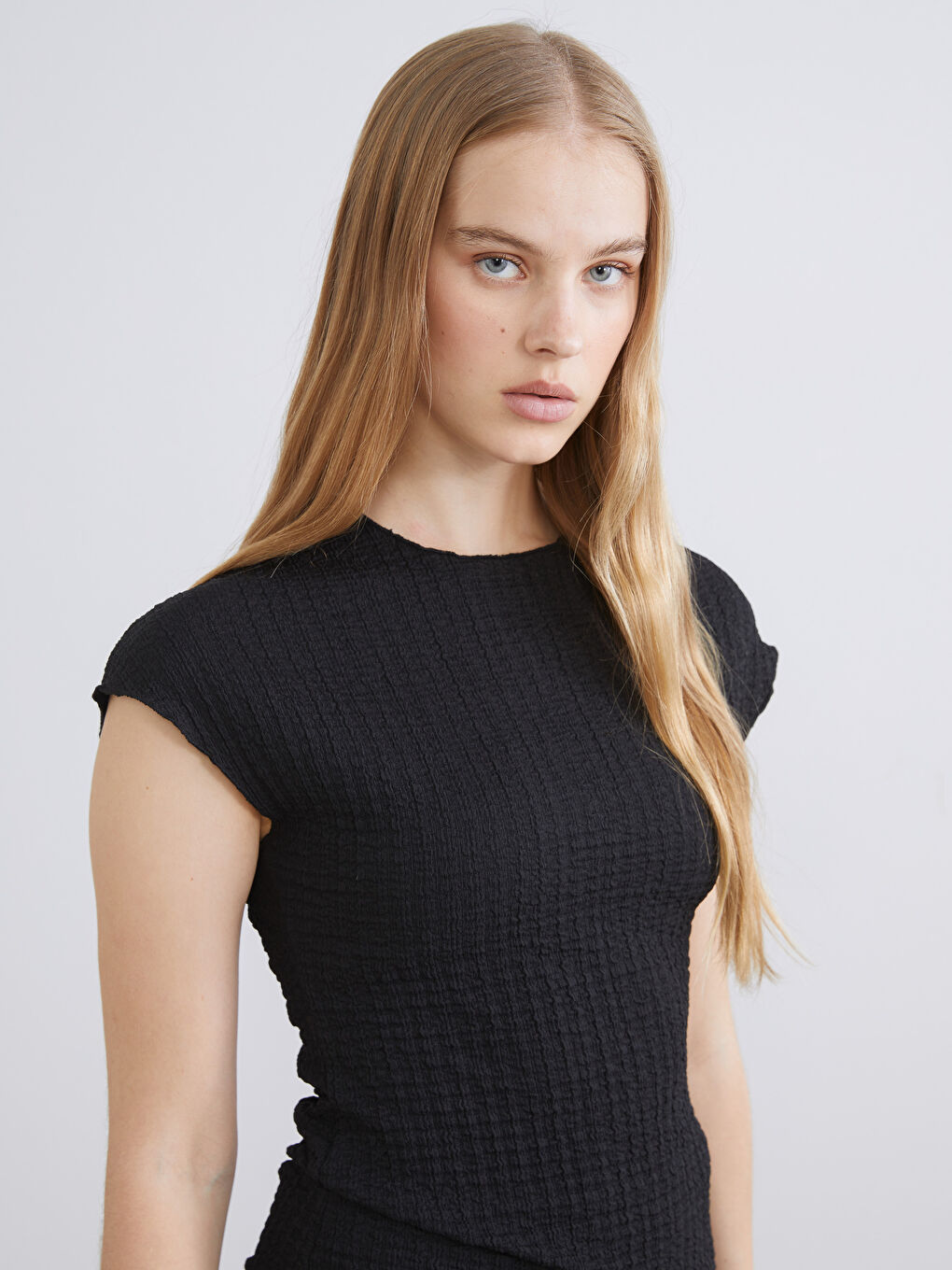 Crew Neck Textured Women's Body