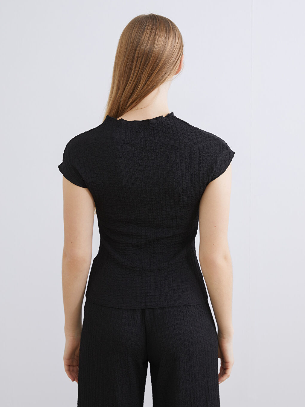 Crew Neck Textured Women's Body-3
