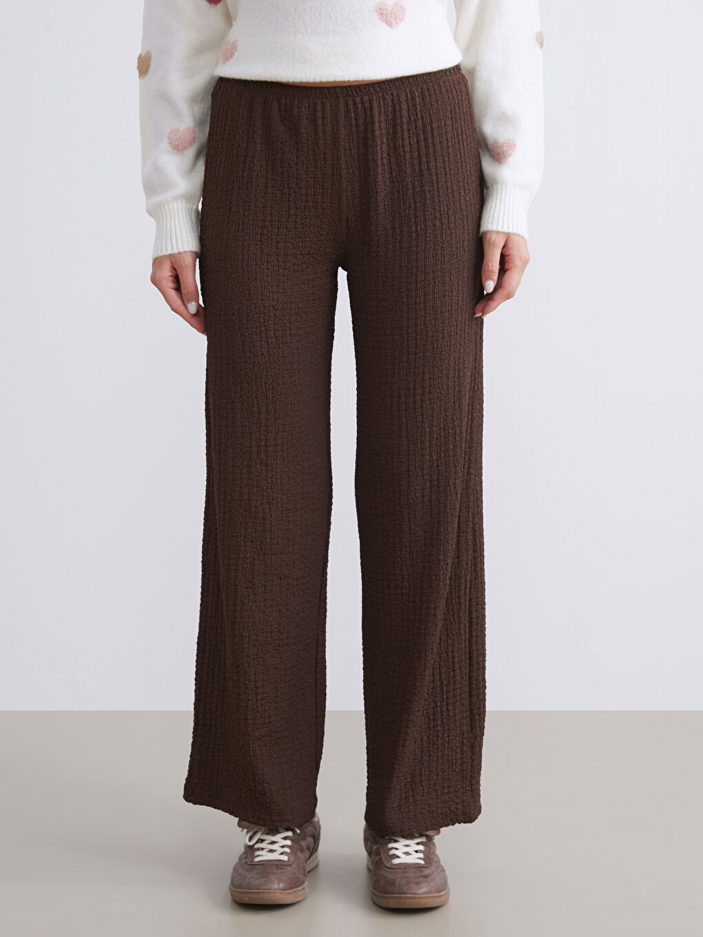 XSIDE Ženske pantalone sa teksturom i elastičnim strukom -W5KT71Z8-8XJ