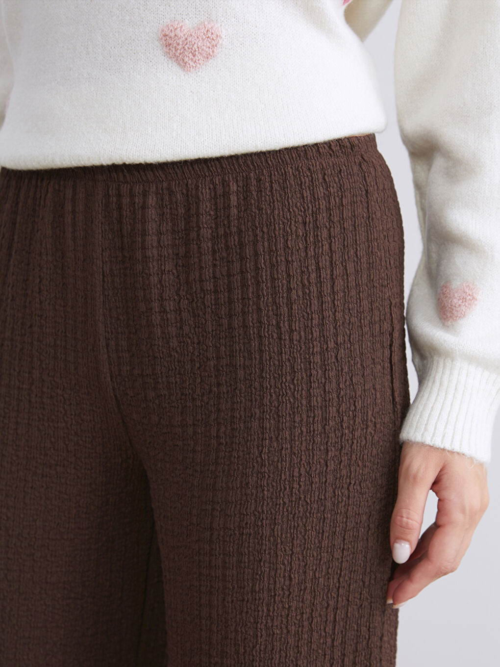XSIDE Ženske pantalone sa teksturom i elastičnim strukom -W5KT71Z8-8XJ