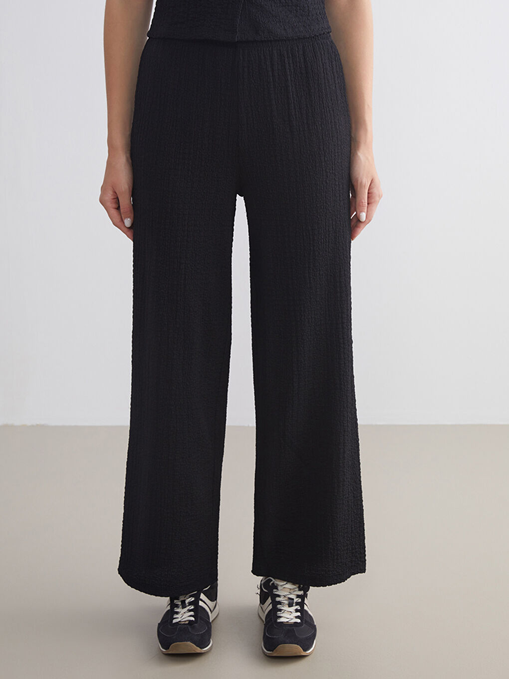 XSIDE Elasticated Waist Textured Women's Trousers -W5KT71Z8-CVL