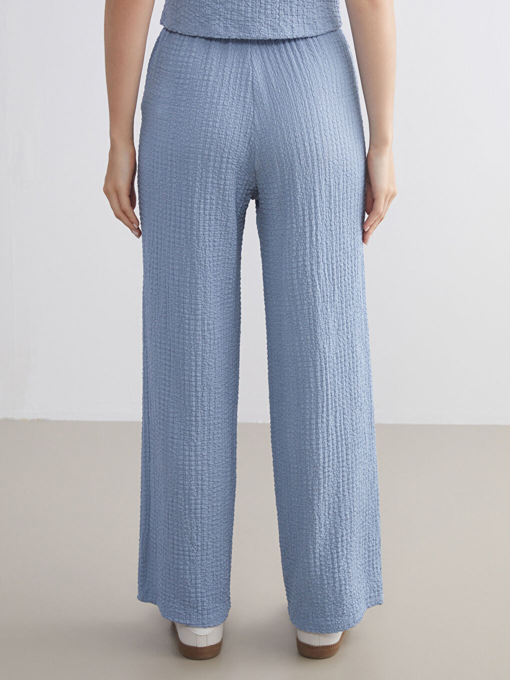 XSIDE Elasticated Waist Textured Women's Trousers -W5KT71Z8-DUJ