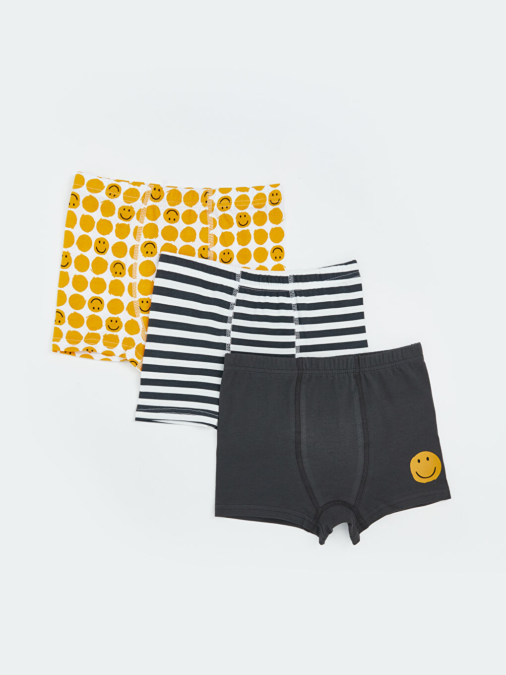 Gri Baskılı Erkek Çocuk Boxer 3'lü