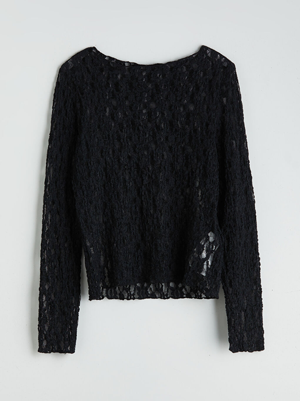 Siyah Kayık Yaka Dantelli Bluz-4