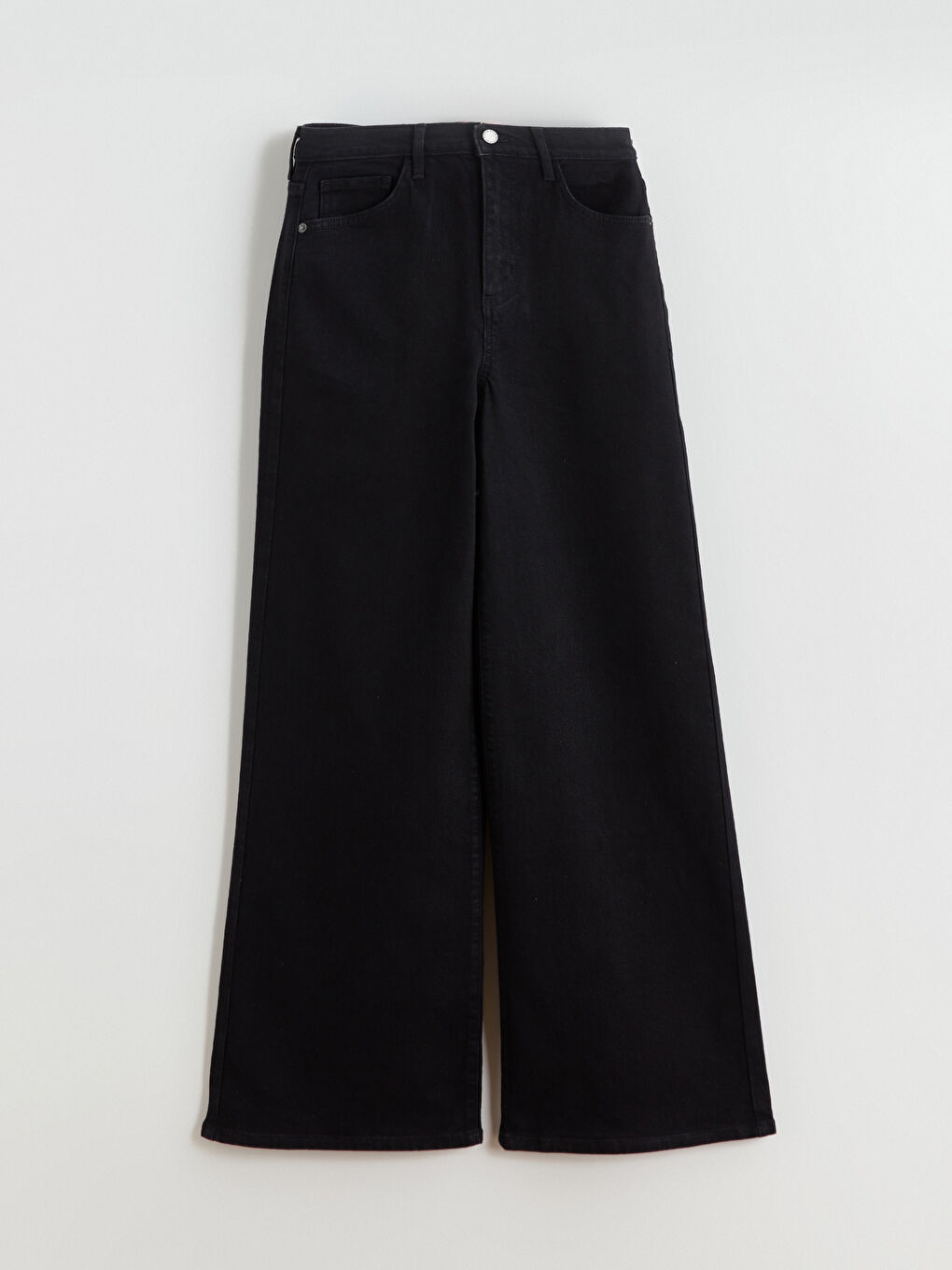 Siyah Wideleg Kadın Jean Pantolon-4