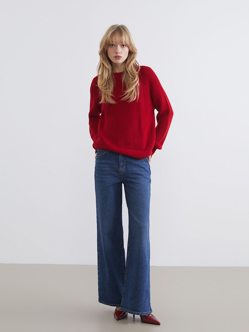 İndigo Wideleg Kadın Jean Pantolon